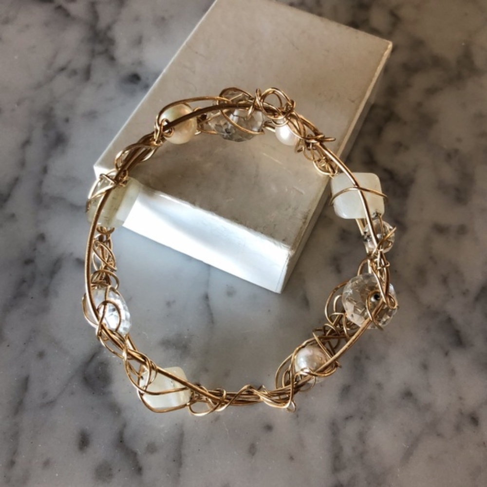 Kazuko Oshima Bracelet with Fresh Water Pearls & Semi-Precious Stones